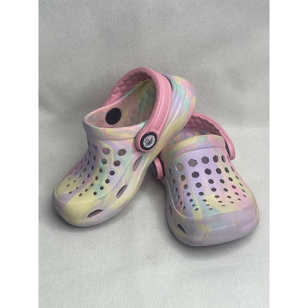 Joyner Harper Slip-On Clog Sandles Size 6/7 Pastel Tie-Die Pink Pivot Heel Strap